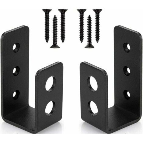 Lot de 2 Supports de Porte Robustes en Acier pour Portes de 2 x 4 - Barre de Sécurité en Forme de U (1/4)