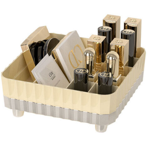 Organisateur de Maquillage Compartiments Séparés Organisateur de Rouge à Lèvres Stockage de Rouge à Lèvres 12 Emplacements de Stockage Cosmétique Convient Pour Eyeshadow Bijoux Blanc Laiteux (1/4)