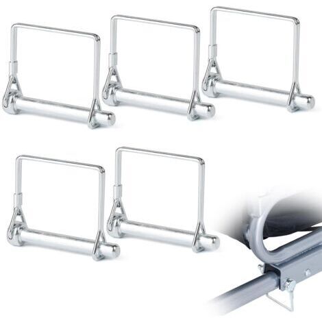 5pcs 8x60mm Goupille de Blocage, Automatique de Sécurité de Verrouillage Carrée avec Fermeture à Encliquetage pour Remorques, Tracteurs, Camions à Bascule de Jardin de Pelouse de Clip Agricole (1/5)