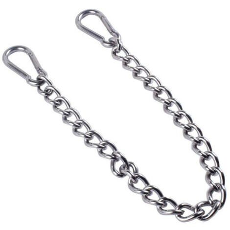 Chaîne de chaise suspendue, chaîne avec deux mousquetons, crochets de balançoire, Chaîne de chaise suspendue en acier inoxydable avec deux mousquetons pour chaise suspendue intérieure extérieure (1/4)