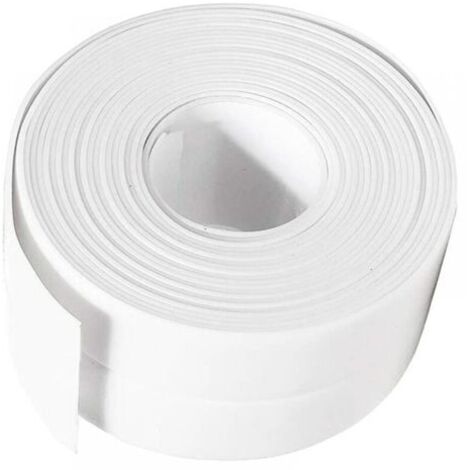Joint Silicone Blanc Salle de Bain, Ruban d'étanchéité,Bande Etancheite Autocollanteétanche PE pour Baignoire,Douche,Toilettes,Cuisine,Evier,Sol,Mur,Coin de Protection-Blanc,3.8 cm5m (1/5)