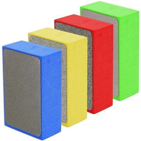 4x Tampons de Polissage à la Main en Diamant, Blocs de Ponçage en Béton, Cale a Poncer, Tampons Éponges de Ponçage pour Carrelage Porcelaine Pierre Céramique Granit Marbre Verre, 60 100 200 4