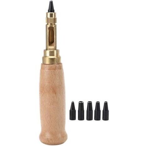 Outil de Perforation pour Cuir avec 6 Embouts Leather Tools 1.5mm-4mmKit de Poinçonnage Manuel pour Coudre en Cuir Papier Artisanat Poinçons Leather Tools Leather Tools