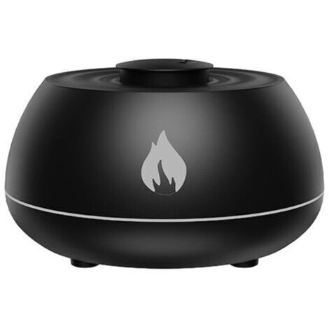 Flame Aroma Diffuseur d'huiles essentielles humidificateur 7 Couleurs de Flamme, pour la Maison, la Chambre, Le Yoga, Le Bureau, avec Protection d'arrêt Automatique sans Eau (Black) (1/4)