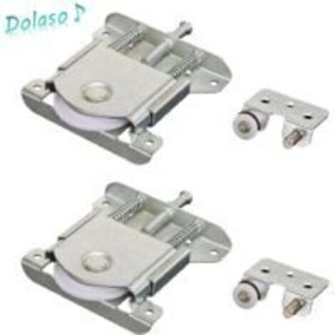 2 Paires Roulette Porte Coulissante Placard,Roulette de Coulissante,Rouleau Placard,Meubles Roues Coulissante,pour Armoires(Argent) (1/4)