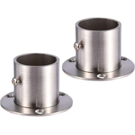Lot de 2 supports à bride en acier inoxydable pour tringle de placard 32 mm – Résistant à la corrosion – Fixation ajustable – Pour armoires et penderies
