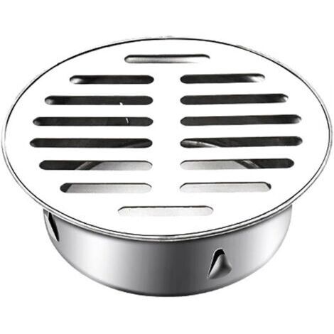 Drain de sol rond antiblocage en acier inoxydable pour balcon, couvercle de drain de sol (bouche plate de 110 mm) (1/5)