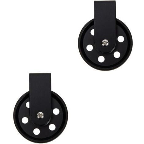 Uonlytech 2 Pièces Accessoires D'éclairage Suspension Poulie Roue Appliques Murales Noires Lampe Murale Roue En Fer Roue Rétro Corbeaux Roues De Chariot Câble Extérieur Fer Forgé (1/4)