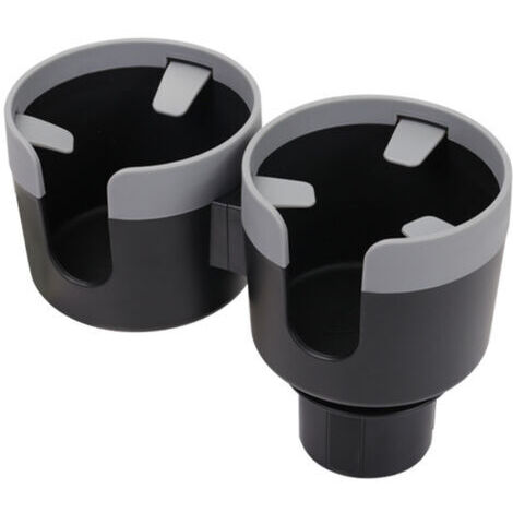 Double Trou Porte-Gobelets de Voiture avec Base Extensible, Porte-Bouteilles Multifonctions 2 en 1 pour Voiture, Accessoires Porte-Bouteilles Universel Réglable pour Véhicules(Gris)