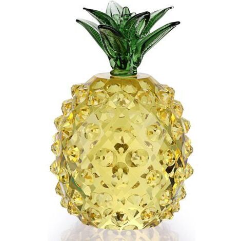 Figurine d'ananas en cristal Ornement décoratif d'ananas en cristal Sculpture de collection en fruits en cristal, pour la décoration de bureau à domicile (1/5)