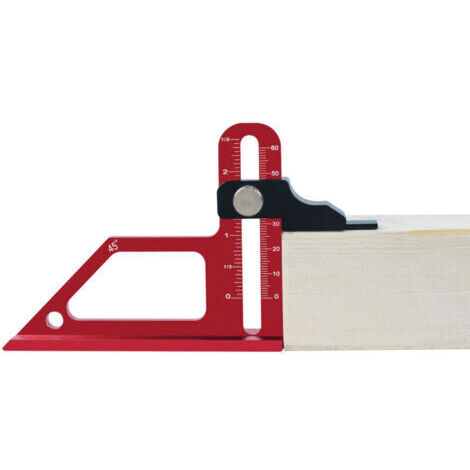 Jauge de profondeur pour le travail du bois, jauge de hauteur pour scie à table - Instrument de mesure de profondeur,Jauge de réglage d'échelle métrique et en pouces pour scie à Table, outil de (1/4)
