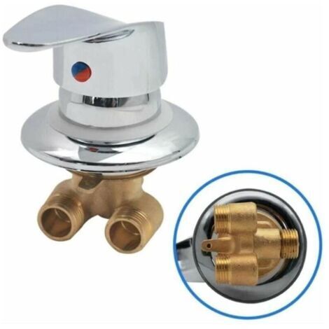 Mitigeur Cabine de Douche Robinet de douche en laiton Inverseur de sortie Robinet mitigeur de douche chrom Connecteur G1/2 Mitigeur d'eau froide et chaude de douche pour salle (1/5)