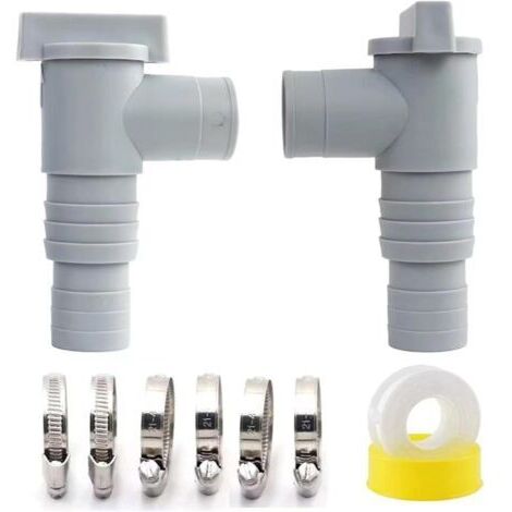 2 Pièces Vanne Intex Raccord Piscine Vanne d Arret Piscine 32/38mm Intex Set of Pool Shut-Off Valve PVC Hose 32 Mm Maintenance Pool Accessories Pool Maintenance Accessories