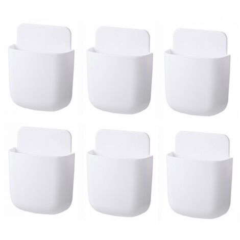 Lot de 6 supports muraux pour télécommande, auto-adhésifs, rangement sans trou, porte-crayon mural, chargeur de téléphone pour la maison, le bureau et l'école (1/5)