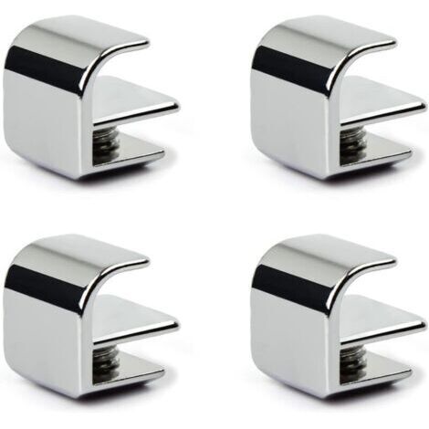 4 Pièces Boutons Porte Douche, Pinces à Verre Peuvent Contenir du Verre de 3 à 6 mm D'épaisseur, Douche Armoire Poignée pour Portes Douche, Portes en Verre, Portes Coulissantes,Sans Perçage (1/4)