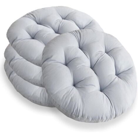 Lot de 4 coussins de chaise ronds 40 cm - Coussins d'assise ronds rembourrés - Pour chaise de jardin, de bureau, de balcon - Pour l'intérieur et l'extérieur - Pour salle à manger, salon - Anthracite