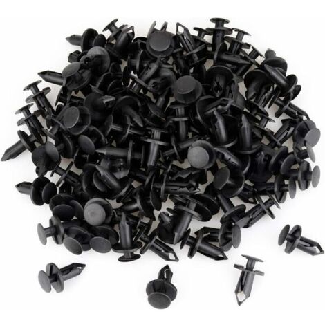 120 pièces Clips de fixation Rivet de Fixation en Plastique pour la Voiture Noir Voiture Clips Agrafe Rivets Plastiques orte Aile 8mm Trou Poussoir Plastique Rivets Fixation——