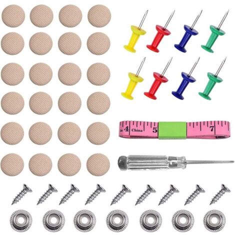 60Pcs Rivets De Réparation De Toit De Voiture Bouton De Réparation De Garniture De Toit, pour Plafond Intérieur Fixation en Tissu Bouchon à Vis Boucle De Réparation De Toit Beige (1/5)