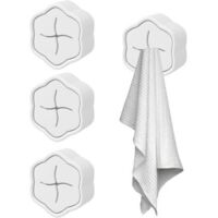4 Pcs Accroche Torchon, Accroche Torchon Cuisine, Accroche Torchon Adhésif, Porte Torchon, Attache Torchon Design Simple Et Élégant-