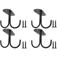 4 PCS Porte Tasse Suspendu, Porte-Gobelet à Café Métal Noir Rack 2 Crochets, pour Ranger et Suspendre Les Ustensiles de Cuisine
