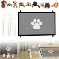Treppengitter für Hunde, ausziehbare Haustierbarriere, verstellbares Haustiergitter mit atmungsaktivem Netzgewebe, robuster Haustierzaun für den Innenbereich, 110 x 78 cm