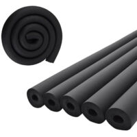 5er Set schwarze Dämmröhren aus Kautschukschaum, 16 mm InnenØ, 9 mm Wandstärke, 1,8 m lang, flammhemmend für Heiz- und Sanitärleitungen