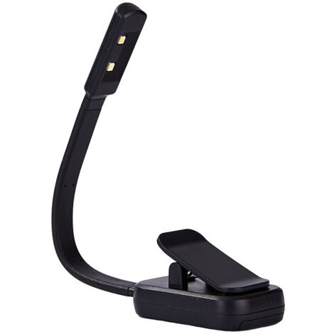 Lettore LED Nero a Clip, Lampada da Lettura Minimalista con 3 Modalità di Colore, Dimmerabile Senza Gradi, Leggero per Viaggi e Lettura Notturna, Alimentata da Batterie AAA (1/5)
