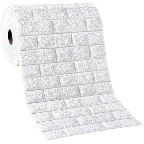 Confezione pieghevole di adesivi murali autoadesivi bianchi 30050cm, carta da parati moderna minimalista, continua, impermeabile e anti-umidità per arredamento domestico