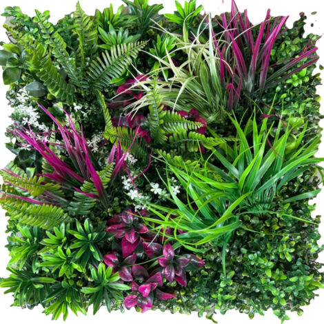 Pannelli da parete con siepe artificiale 50 cm x 50 cm, schermi protettivi e per la privacy del giardino, fondale in erba sintetica (1 pezzo)