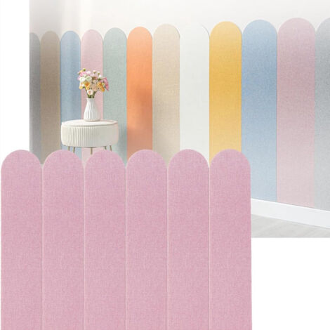Set da 12 adesivi murali 3D autoadesivi - Protezione angolare antiurto per pareti - Decorazione moderna 60x15x0,4 cm-Installazione rapida, Rosa chiaro