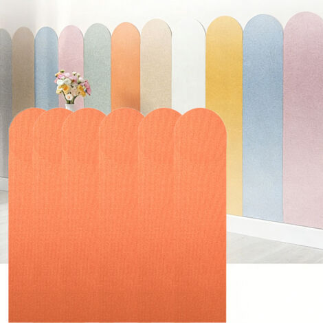 Protezione murale autoadesiva antiurto - 12 pannelli decorativi 3D 60 x 15 x 0,4 cm - Decorazione d'interni per soggiorno e camera da letto, Arancione