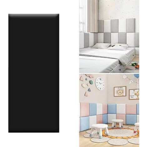 Set di 4 Adesivi Murali Anticollisione Neri per Schienali, 30 x 60 cm, per Uso Interno