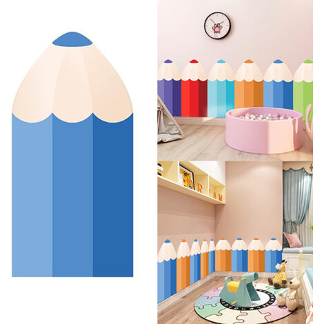 6 adesivi murali spessi 25 x 50 cm - Protezione antiurto per bambini + decorazione fai da te per tatami/camera da letto - Blu