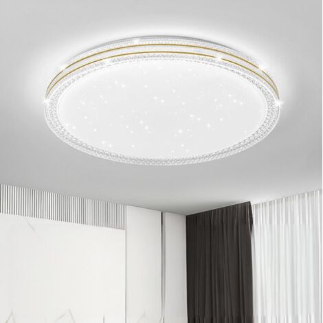 Plafoniera LED in cristallo da 48 W, plafoniera LED moderna, lampadario LED rotondo a risparmio energetico, luce bianca 6000 K, φ 40 cm