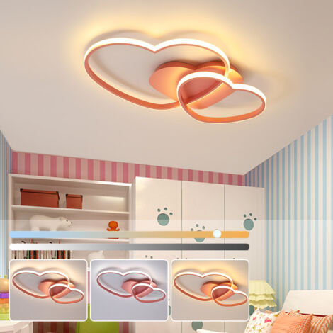 Plafoniera LED dimmerabile con telecomando, lampada da soffitto a forma di cuore, lampadario LED a risparmio energetico, 3 temperature di colore, 50cm (1/5)
