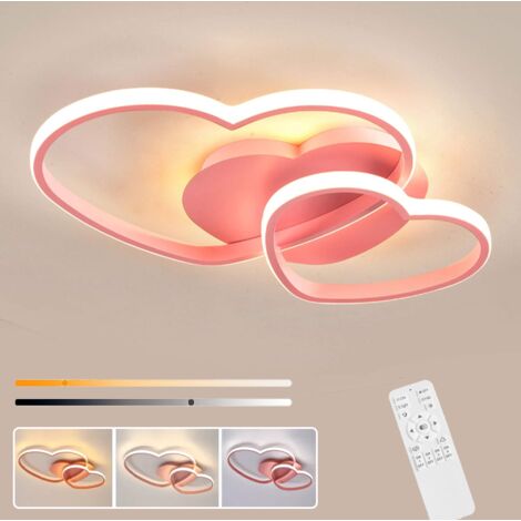 Plafoniera a LED con telecomando, lampada da soffitto dimmerabile a forma di cuore, lampadario a risparmio energetico, 3 temperature di colore, 50 cm (1/5)