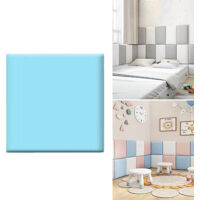 Set di 10 tappetini da parete Tatami autoadesivi blu, anticollisione Schienale, Adesivi Murali Morbidi - 30 x 30 cm