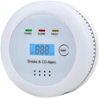 BOMCLAP 1 Rilevatore combinato 2 in 1 di fumo e monossido di carbonio - Allarme antincendio e CO con schermo LCD, batteria non inclusa