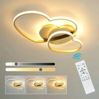Plafoniera LED dimmerabile, lampada da soffitto a forma di cuore con telecomando, lampadario LED a risparmio energetico, 3 temperature di colore, 50cm