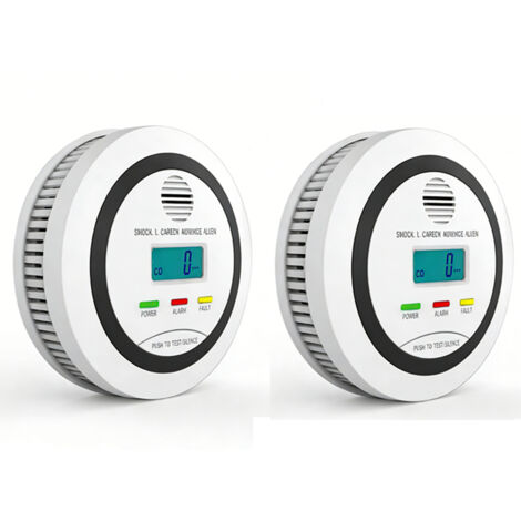 2 2-in-1-Feuer- und CO-Melder mit LCD-Display – Dualer Rauch- und Kohlenmonoxidmelder, 85 dB akustischer Alarm (1/5)