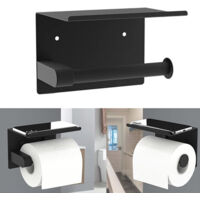 Toilettenpapierhalter, Wandhalterung, Edelstahl 304, Schwarz