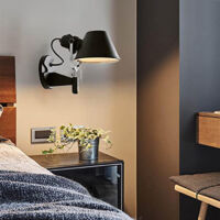 Wandleuchte im Industriestil für Wohn- oder Schlafzimmer, 12 W, mit Fernbedienung, dimmbar, ideal für Nachttische und Flure.