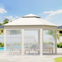 Faltbarer Pavillon (3 m x 3 m), Gartenmarkise mit Moskitonetz, Höhenverstellbare Pergola, UV-Schutz inklusive Tragetasche