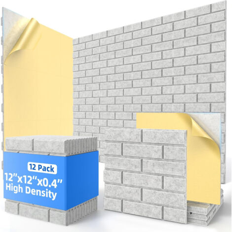 12er Set Selbstklebende Akustikpaneele 30×30×1 cm – Hochdichte Schaumstoff-Schallabsorber für Wand, Studio, Büro, Wohnraum (1/5)