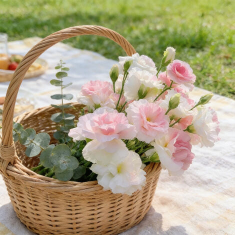 1000 Lisianthus Samen Rosa & Weiß – Eustoma Zweifarbig, Lange Blütezeit, Ideal für Garten und Balkon Dekoration