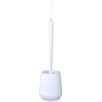 Silikon WC-Bürste mit Halter – Platzsparendes Toilettenbürsten Set, Weiche Kunststoffborsten, Langer Griff für gründliche Badreinigung