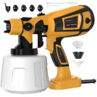 Pistola de pintura eléctrica de alta presión amarilla, normativa UE, portátil para pintura látex y formaldehído, herramienta de pulverización doméstica con boquilla de cobre y caudal ajustable