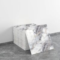 Paquete de 20 Pegatinas de Pared Imitación Azulejo 30x30cm, Paneles de Pared Autoadhesivos Impermeables de PVC para Baño, Cocina y Dormitorio
