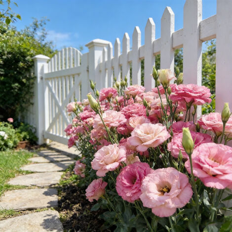 1000 Lisianthus Samen Rosa – Eustoma Reichblühend, Zierpflanze für Töpfe, Balkon und Garten