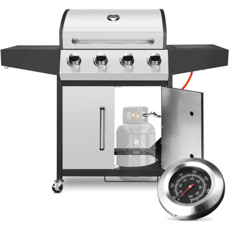 Gasgrill 4+1 Brenner, Seitenbrenner, 52.000 BTU, großer Kochbereich, Propan BBQ Grill mit Edelstahlplatte für Außenbereich (1/5)